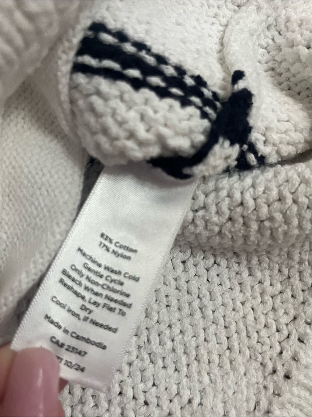 Old Money coastal nautical cardigan summer sweater M white navy stripe preppy - Picture 5 of 8